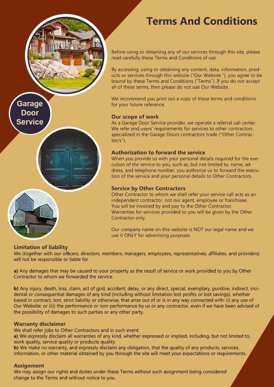 5 Star Garage Door Alexandria, VA 571-306-0156 - terms6